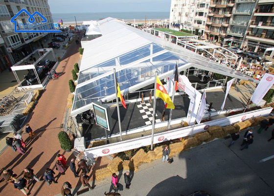 comprar Estructura ignífuga del toldo del acontecimiento del huésped de la prueba de putrefacción de la tienda clara temporal de la carpa de la boda del tejado Fabricación en línea
