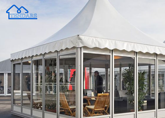comprar Estallido al aire libre caliente de la tienda, tienda duradera de la pagoda de la celebración con la estructura comercial al aire libre de la pared de cristal Fabricación en línea