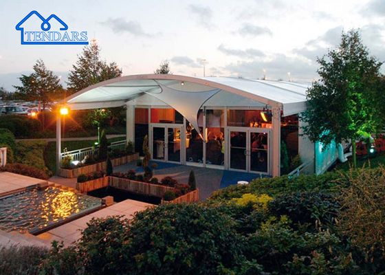 comprar Tamaño personalizado, resistente al agua, resistente a los rayos UV, resistente al fuego, con marco de aluminio, carpas de arco para eventos al aire libre online manufacture