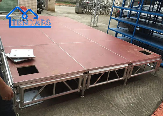 comprar Portable fácil de montar truss de aluminio escenario evento móvil escenario de contrachapado plataforma ajustable escenario online manufacture