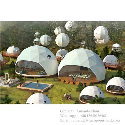 comprar Todos los tamaños personalizados Casa de lujo de cúpula Residencial hotel resort tiendas de campaña con acero de baño online manufacture
