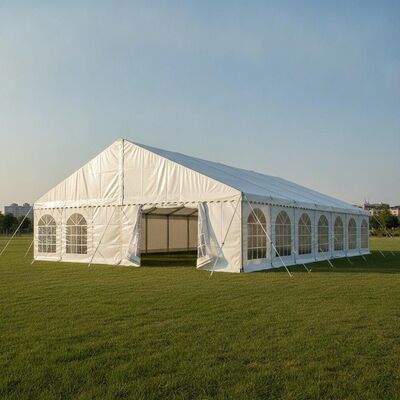 comprar Carpa ignífuga certificada B1 M2 para fiestas, estructura de dosel para eventos públicos europeos de tela de PVC probada DIN 4102 Fabricación en línea