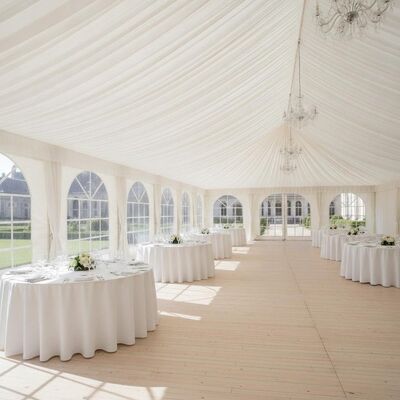 comprar Luxo de aluminio blanco fiesta de bodas carpa carpa interior cortinas de la catedral ventanas para las celebraciones de bodas belgas Fabricación en línea