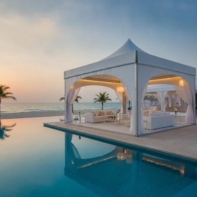 comprar Carpa de lujo para eventos junto a la piscina, centro turístico de playa, carpa para fiestas, protección contra la corrosión y rayos UV para lugares costeros de los Emiratos Árabes Unidos Fabricación en línea