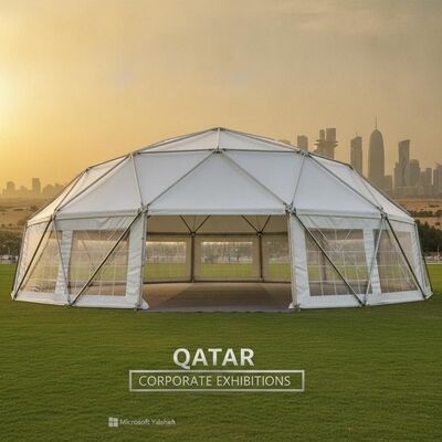 comprar Alquiler de fiesta de aleación de aluminio carpa impermeable con cubierta de PVC para exposiciones corporativas de Qatar Fabricación en línea
