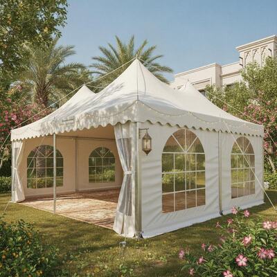 comprar Carpa para fiestas personalizada, conectores galvanizados de tela de PVC ignífugo para celebraciones en el jardín de Qatar Fabricación en línea