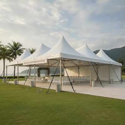 comprar Carpa para fiestas resistente al viento, refugio brasileño para recepción de bodas al aire libre con anclajes al suelo Fabricación en línea