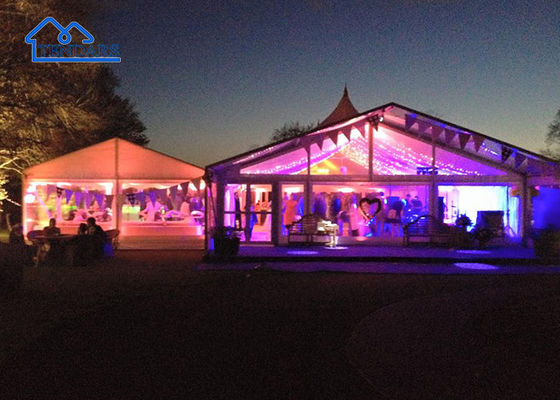 Tiendas de campaña de fiesta resistentes al fuego Cuadro de aleación reforzado Blanco Elegante PVC Premium Canopy Structure