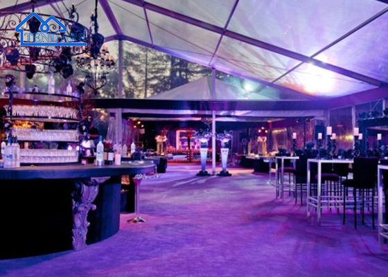 Diseño de toldo para eventos, estructura clara de PVC de aleación de aluminio, carpa de carpa para bodas de lujo