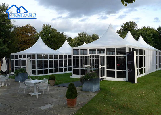 Tienda a prueba de agua, resistencia a los rayos UV, ignífuga de pagoda de carpa de alto pico para eventos de bodas y fiestas