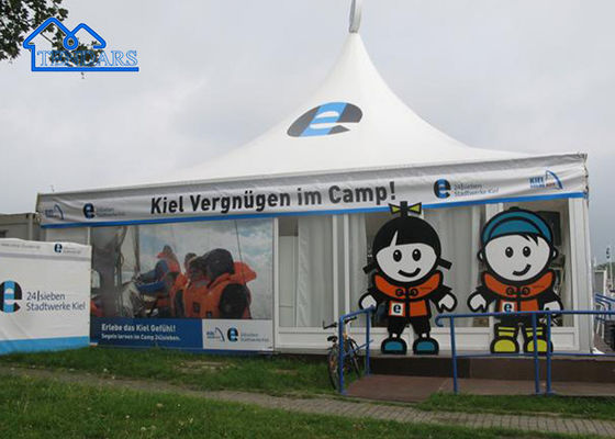 Tenda de pagoda de PVC personalizada para exposiciones de aluminio, eventos comerciales.