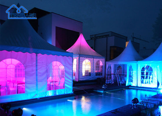 10x10ft 20x20 Eventos Galvanizados al aire libre de alto pico de aluminio de bambú Gazebo de playa tienda de la pagoda