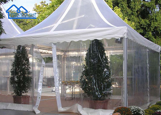 Al aire libre Gazebo de verano a medida Tejido de PVC blanco Marco de aluminio Tienda de pagoda Tienda de pabellón de jardín