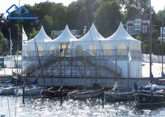 Tenda de pagoda transparente impresa a medida para negocios Sala de ceremonia Tenda de proyección
