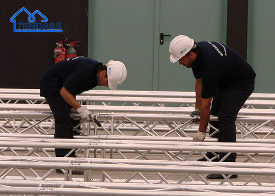 Diseño de estantes de puesta en escena de estructura,truss de marco de escenario de aluminio personalizado para la exposición de ferias comerciales