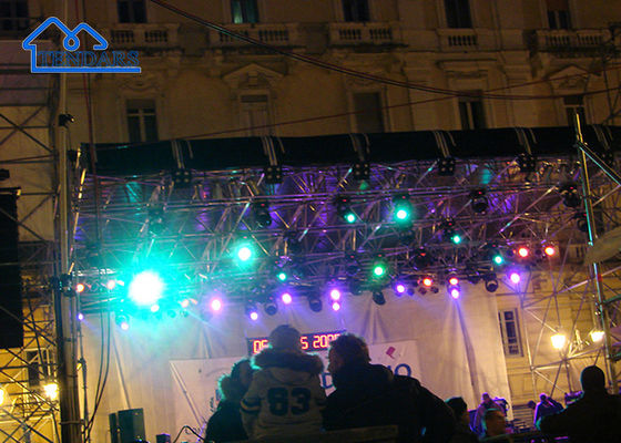 Eventos escenario plataforma de truss de aluminio portátil reciclable escenario, iluminación LED pantalla de pared