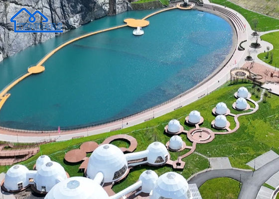 Lujo incinerante tienda de glamping de hotel cúpula geodésica para la familia mejor tienda de glamping familiar