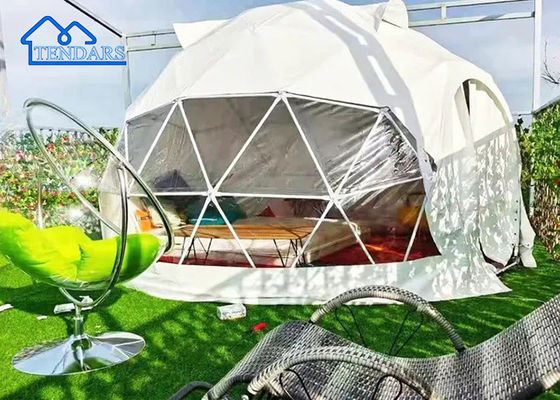 Tenda de hotel aislada de 3m Dia Glamping Cuadro de acero galvanizado Tejido impermeable para campamentos de safari