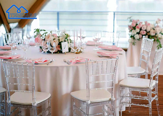 Silla de eventos de resina personalizada Silla de comedor de plástico transparente para bodas y banquetes Accesorios de carpas