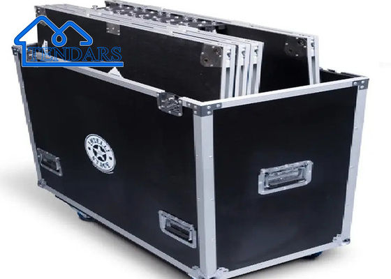 Aluminio personalizado escenario portátil barato, escenario de conciertos con cortina empacada por caja de vuelo