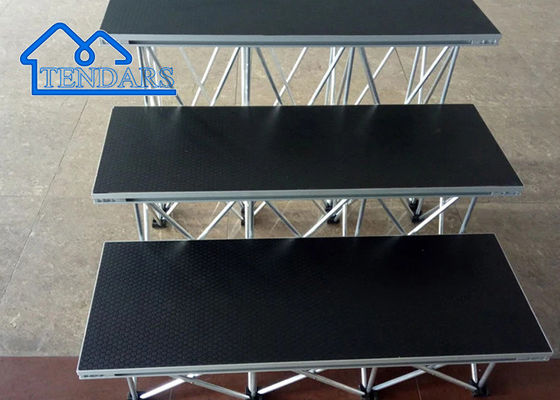 Plataforma de escenario portátil ajustable de aluminio de madera