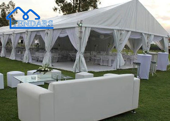 Tejido de PVC transparente para bodas, carpa de bodas, carpa para fiestas, cortinas para banquetes, cortinas para eventos blancos y elegantes.