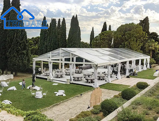 Una fiesta de bodas de forma Eventos Gran tienda de aluminio Casa con lonas Tiendas de bodas asequibles