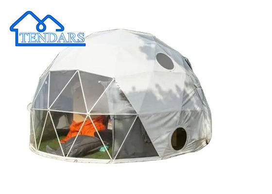 Diseño de logotipo personalizado Campo geodésico al aire libre Pared de viento Tienda Glamping Dome