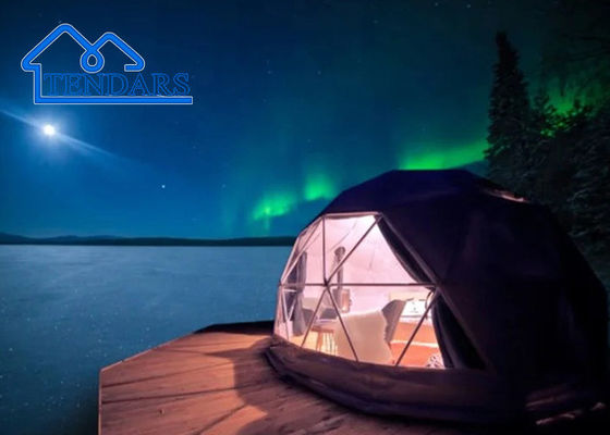 Al aire libre 8m Camping familiar Glamping Domo de la tienda con baño, Resorts Camping tiendas de campaña para 2-4 personas