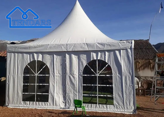 5x5 metros tienda de jardín de la pagoda para la venta, aluminio marco-PVC tienda de la pagoda para la fiesta de bodas al aire libre