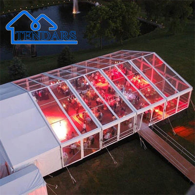 Cuadro de aluminio transparente de banda ancha Tiendas de campaña de fiestas Transparente PVC Acto de boda Estructura de techo de cumpleaños