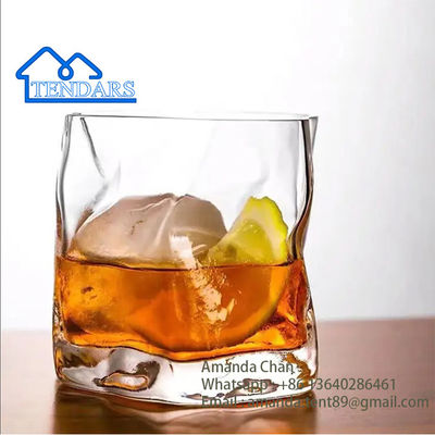 Accesorios de carpa de fiesta,Vaso de whisky retorcido en forma de vaso de cristal claro para el hogar