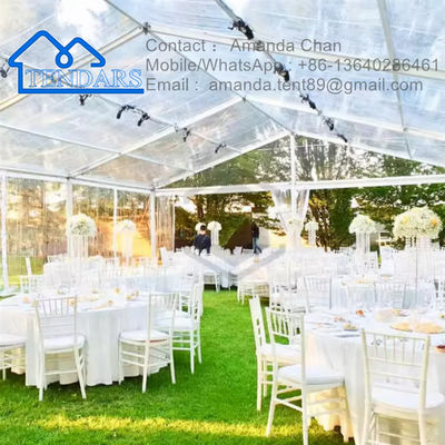 Largo transparente transparente de PVC personalizado Salón de bodas al aire libre Tienda de fiesta de eventos