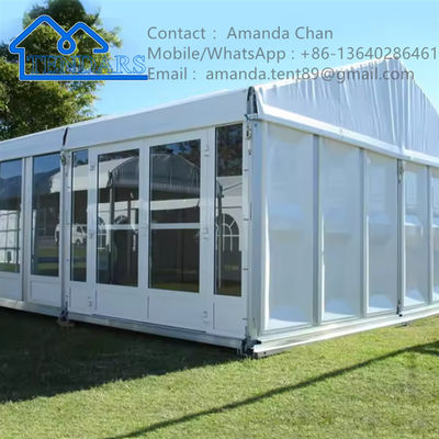 Diseño blanco al aire libre de la estructura del dosel del acontecimiento de la pared de cristal de la tienda de la carpa de la boda del festival del abastecimiento
