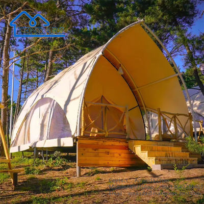 Tienda de hotel de vela al aire libre con estructura sólida resistente a las llamas