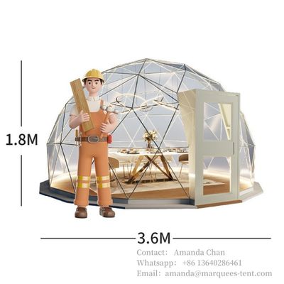 Blanco o color personalizado 6x6m Tiendas de campaña de hotel de lujo para glamping