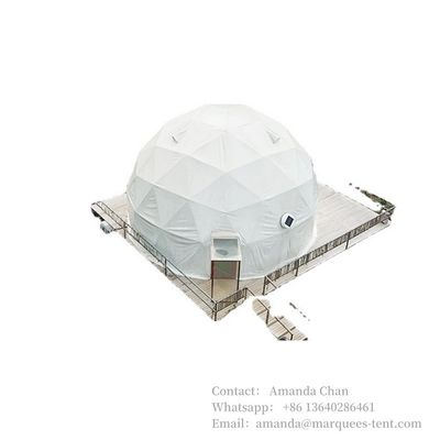 Impermeable, PVC Luxury Pvc Tiendas al aire libre con cúpula Hotel Invierno Camping de nieve 6m Diámetro Tienda de casa verde