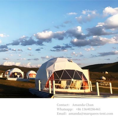 Techo de PVC con calefacción Eco Prefab transparente lujo y comodidad Hotel hemisférico Cúpula tienda de glamping