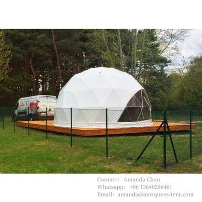 Acepta logotipo personalizado Hotel Casa de cúpula Glamping Tienda de cúpula geodésica con cubierta de techo de PVC