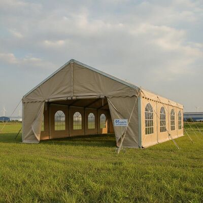 Carpa para uso industrial de uso pesado con cubierta de poliéster laminado de PVC de 900 g/m² y estructura de acero galvanizado en caliente Q235 para resistencia al viento de 95 km/h