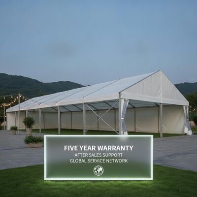5 años de garantía después de las ventas de apoyo de la parte de la carpa carpa de aluminio marco estructura impermeable red de servicio global