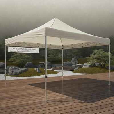 Carpa compacta de precisión para eventos y fiestas, marco de aluminio certificado TUV JIS, dosel para terraza de restaurante y jardín japonés