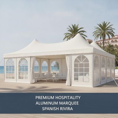 Premium Hospitality Aluminio Partidario Tienda Marquee Revestimiento de grado marino para hoteles españoles Resorts Beach Clubs