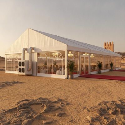 Saudi Hajj Umrah Pilgrimage Hospitality Reception Marquee Tent Climate Controlled for Makkah Madinah Holy Sites