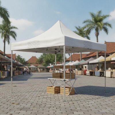 Carpa de fiesta plegable portátil Indonesia Instalación rápida Canopy de aluminio Protector UV impermeable para el mercado callejero Estand de vendedores