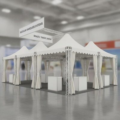 Modular Extensible Tienda de fiesta de la carpa de la feria de Brasil Stand de exposición con sistema de marco de conexión rápida