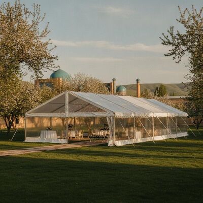 Fiesta de bodas Tienda de campaña marco de aluminio cubierta de PVC refugio para eventos al aire libre para Uzbekistán