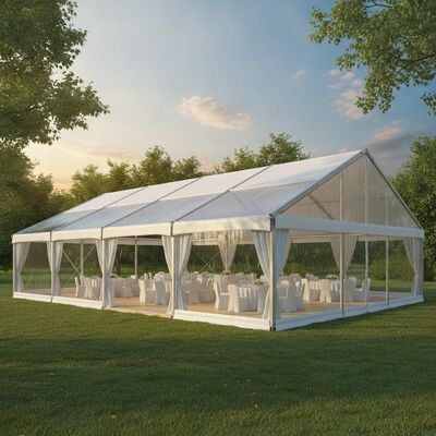Carpa de marquesina para fiestas con estructura de aluminio, techo de PVC impermeable, estructura modular, dosel para eventos al aire libre