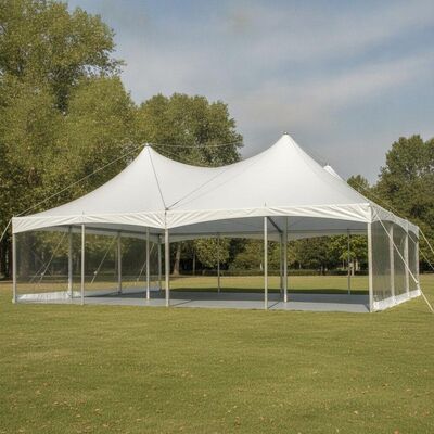 Carpa de fiesta comercial con doble techo, resistente a los rayos UV, cubierta de PVC, marco galvanizado, refugio para eventos