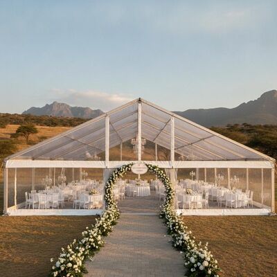 Carpa de aluminio para fiestas en Sudáfrica, lugar para eventos al aire libre y bodas